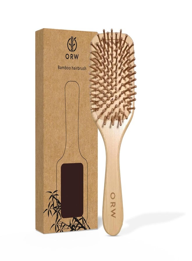 ORW OREN'S Bamboo Hair Brush for Hair Growth - Bamboo Bristle Detangler Paddle Brush, Scalp Stimulation – Natural, Sustainable Hair Care for Women, Men & Kids - Narrow - Image 1